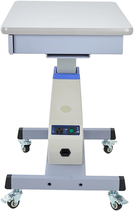 WB-31ADT instrument table, front view showing the column panel and mains inlet