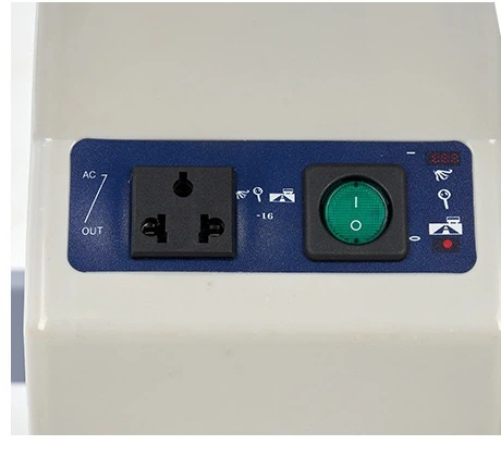Power switch and auxiliary AC outlet on the WB-31ADT column