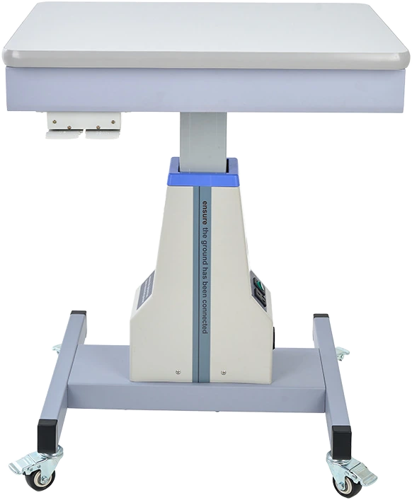 WB-31ADT instrument table, side view showing the lift column and H-base