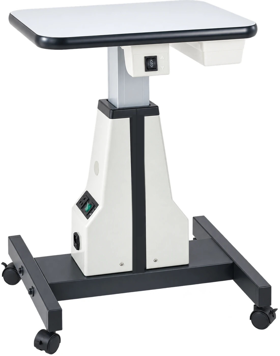 WB-3A compact instrument table with an open tool tray, three-quarter view from the right